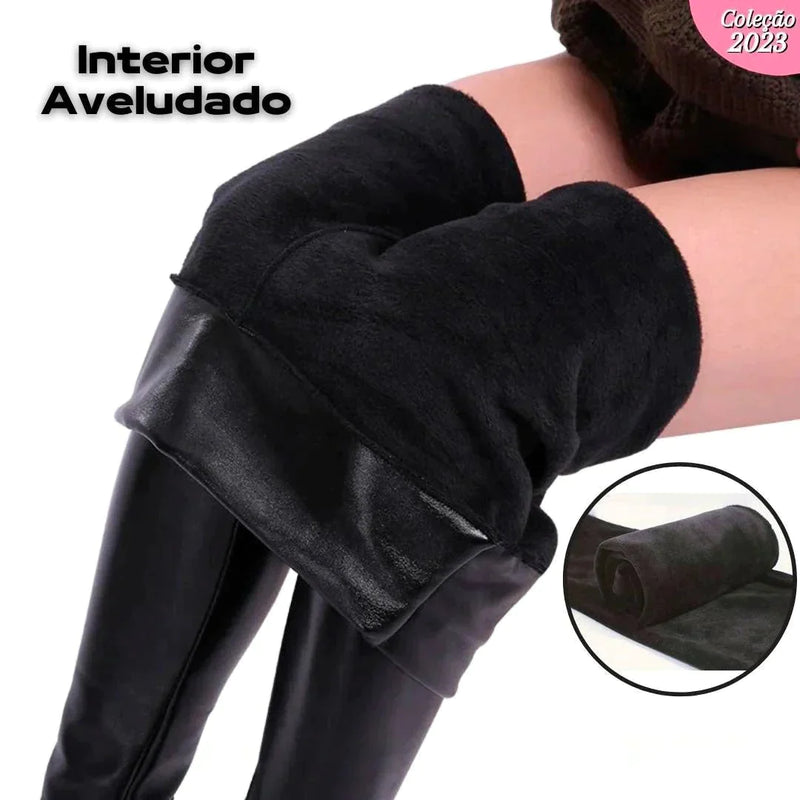 Calça de Couro Flanelada